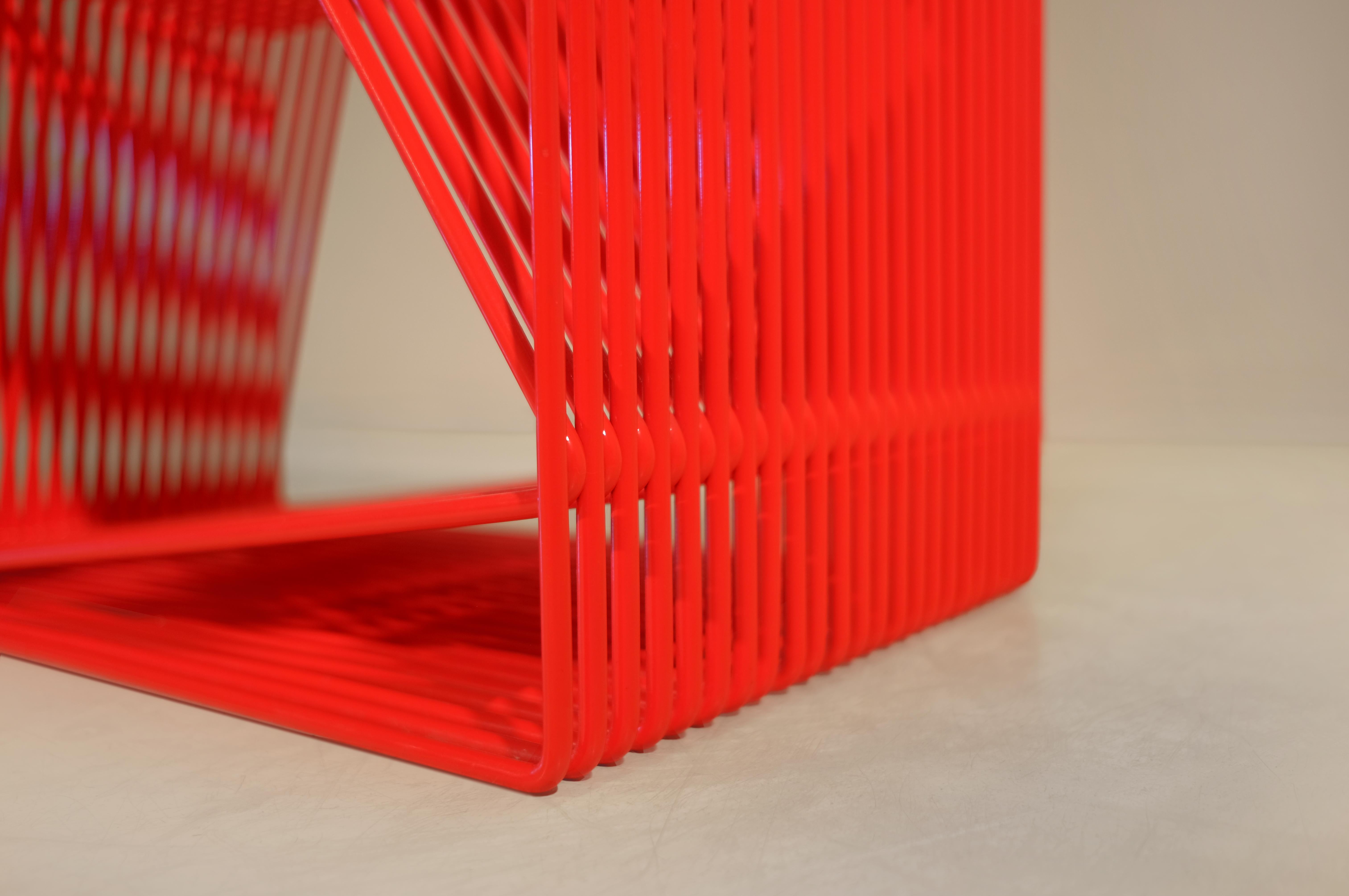 LOOP - Contemporary Minimal Geometric Steel Rod Side Table by TJOKEEFE In New Condition For Sale In Chicago, IL