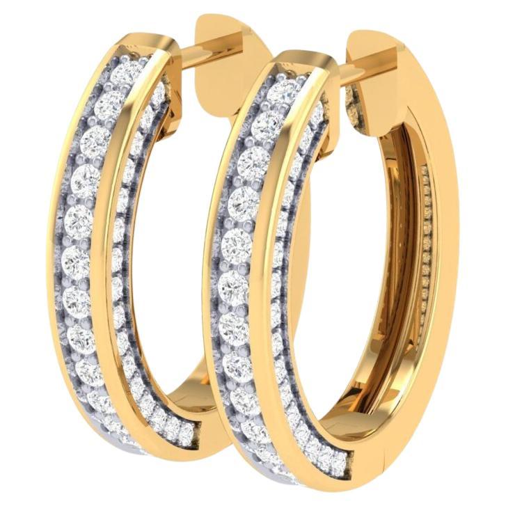 Loop Diamond Earrings, 18k Gold, 1.026ct