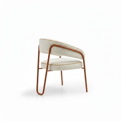 Loop Dining Chair In Sculptural Metal Frame and Bouclé Upholstery-Sergio López