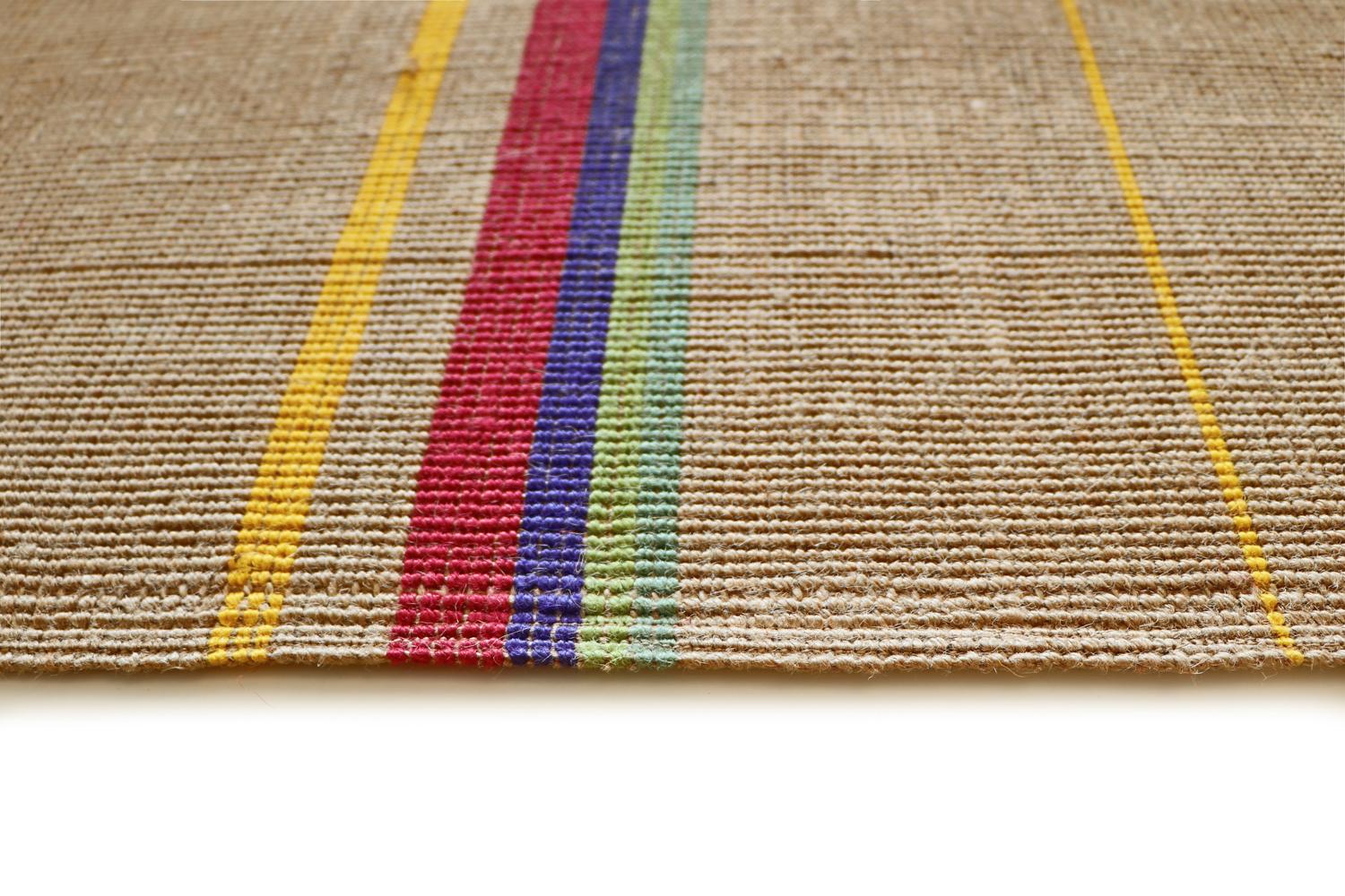 Nature Inspired Striped Spring Thin Rug by Deanna Comellini In Stock 200x250 cm For Sale 2