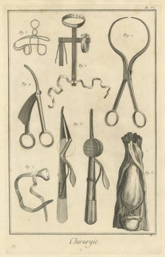 Loop Forceps, Cross Frame and Dissection, Diderot Chirurgie Plate VI, circa 1772
