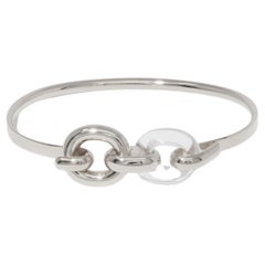 Loop Hoop Bracelet in 925 Sterling Silver & Clear Air Eco Gem by CLED