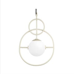 Handcrafted Loop II Pendant Lamp Powder Coated Dream Green Frosted Glass