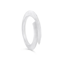 Loop Large Bangle in Textured Sterling Silver by Sheng Zhang
