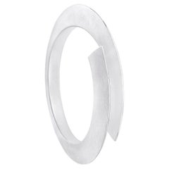 Loop Large Bangle in Textured Sterling Silver by Sheng Zhang