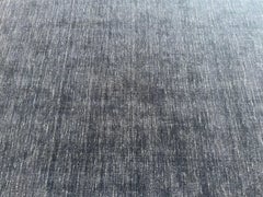 Loop Plain Black and White Design Indian Area Rug