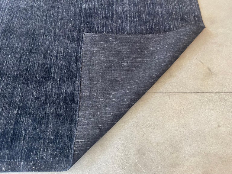 Loop Plain Black and White Design Indian Area Rug For Sale at 1stDibs