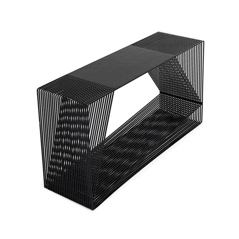 LOOP - Powder-Coated Steel Wire Minimal Geometric Sculptural Console Table For Sale