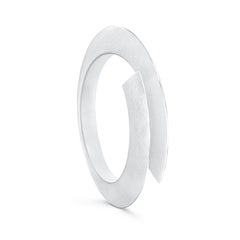 Loop Small Bangle in Textured Sterling Silver by Sheng Zhang