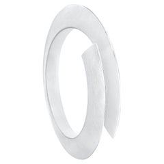 Loop Small Bangle in Textured Sterling Silver by Sheng Zhang