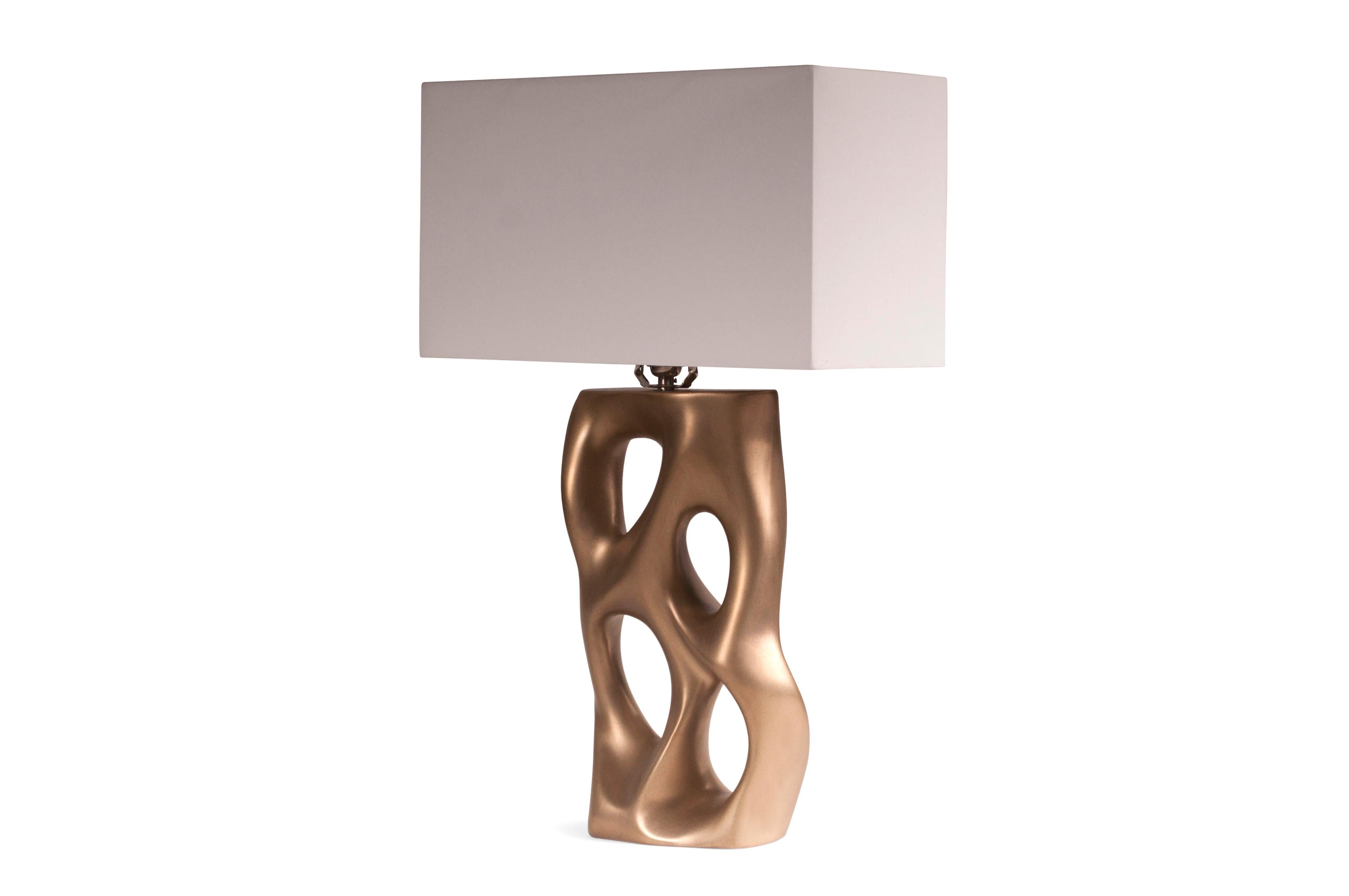American Amorph Loop Table Lamp, Gold Finish For Sale