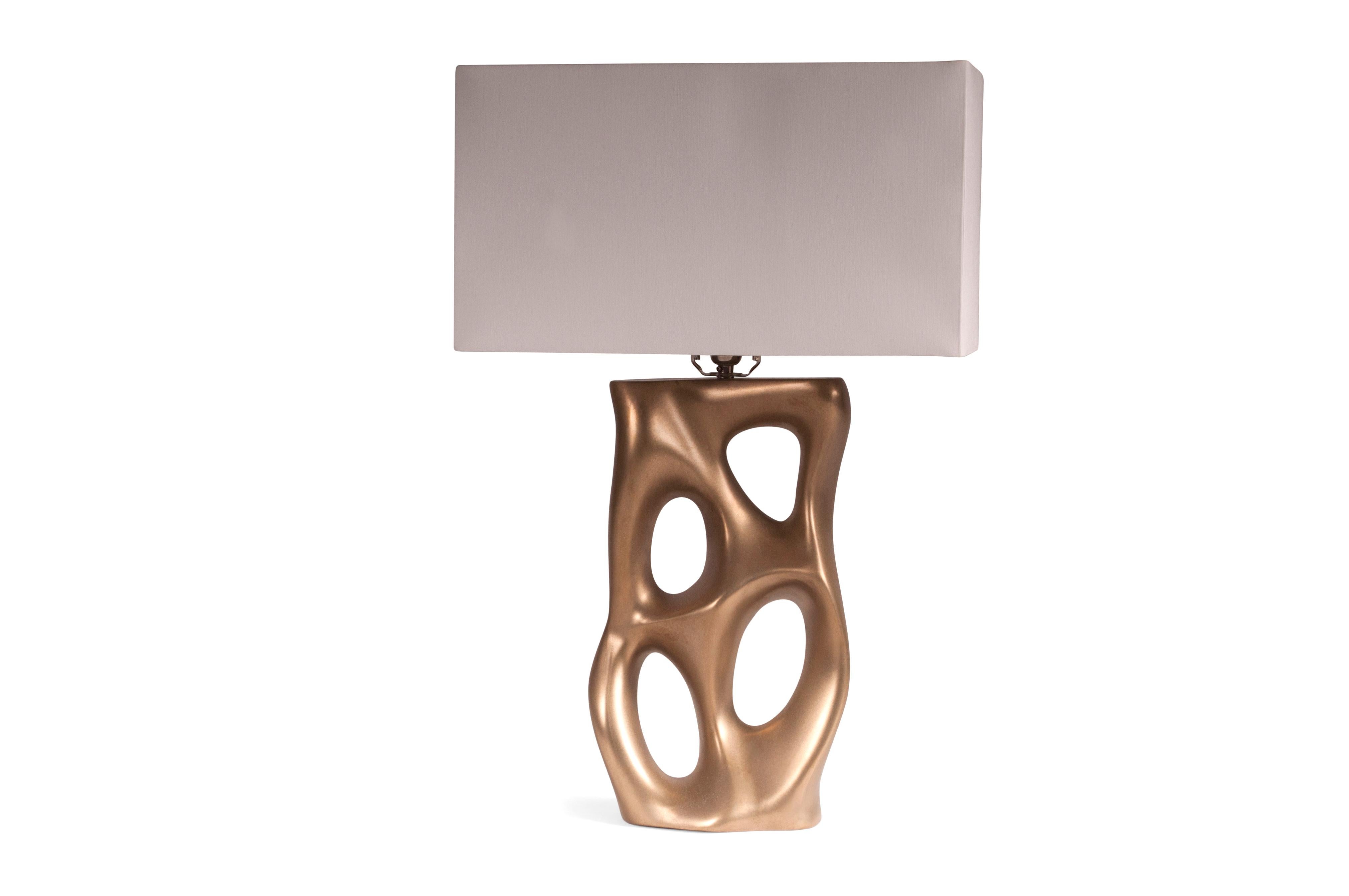 Contemporary Amorph Loop Table Lamp, Gold Finish 