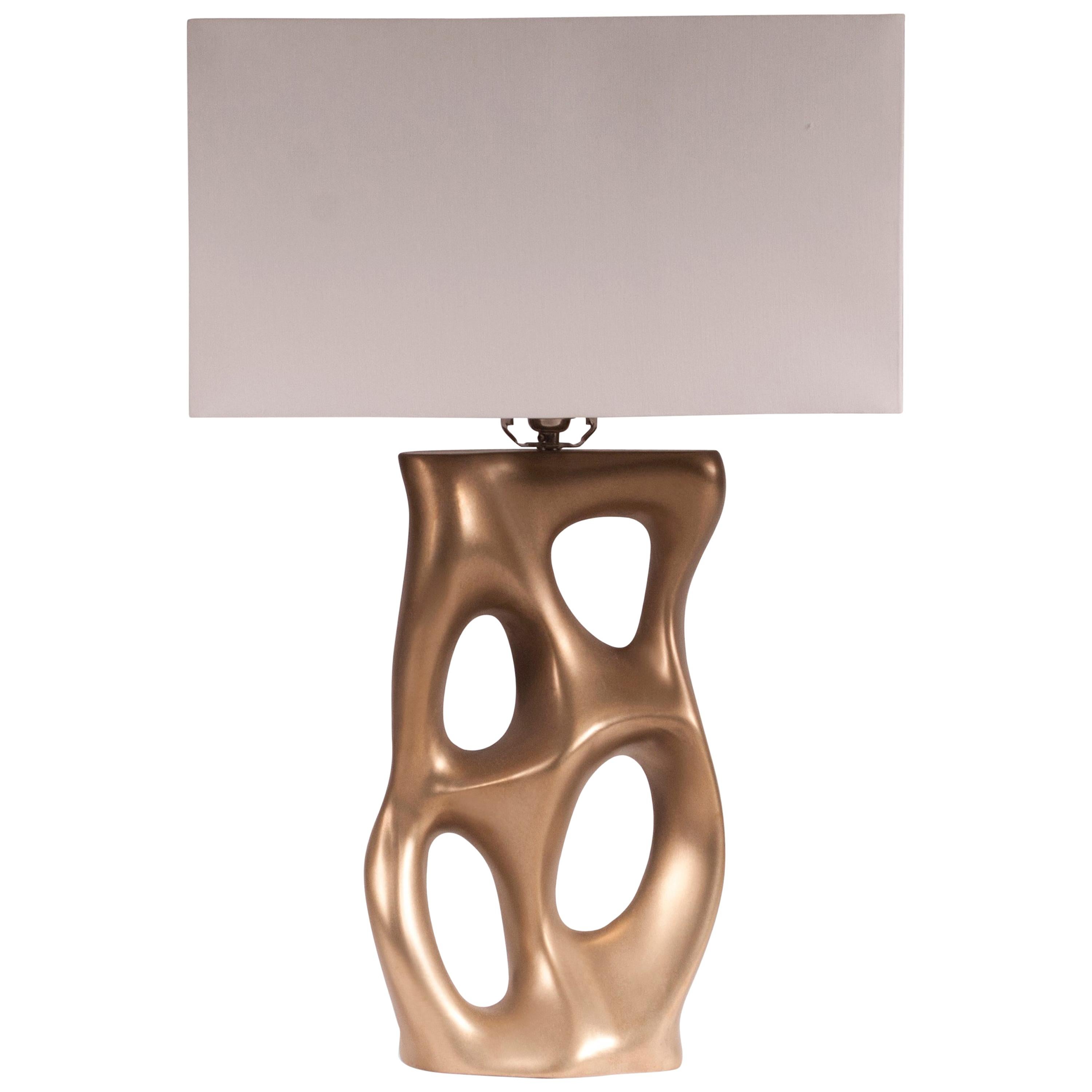 Amorph Loop Table Lamp, Gold Finish 