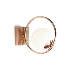 Art Deco inspirierte Wandleuchte Loop aus poliertem Messing