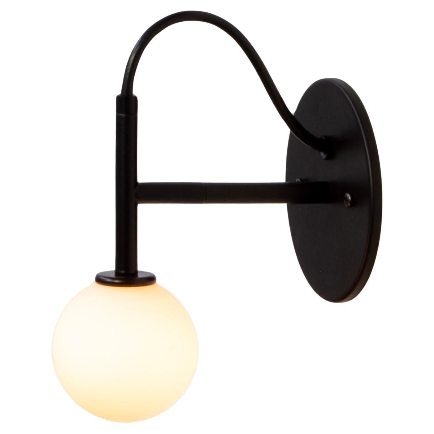 Loop Wall Sconce by Research.Lighting, Black, White Glass, Made to Order