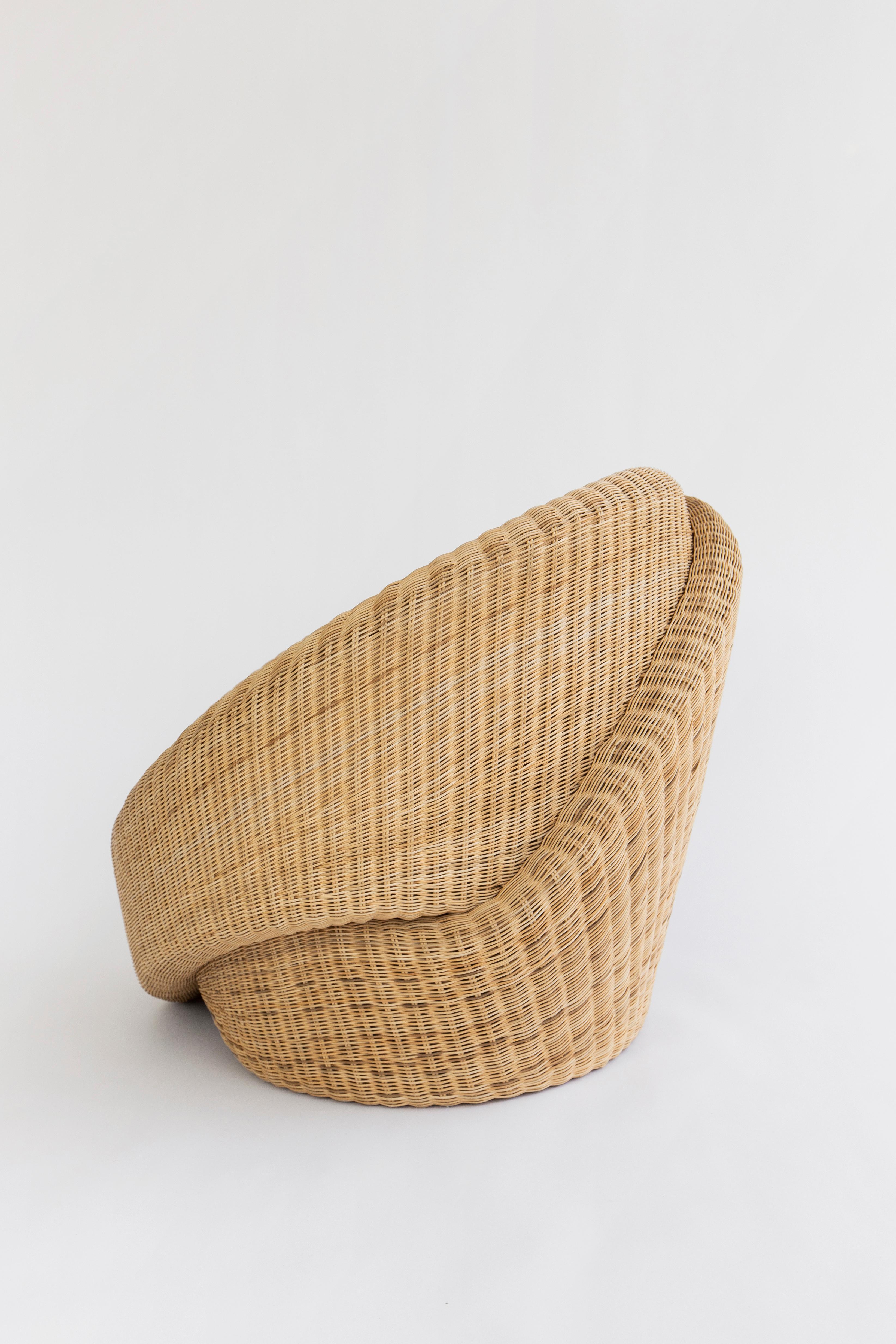 rattan armchair with cushion