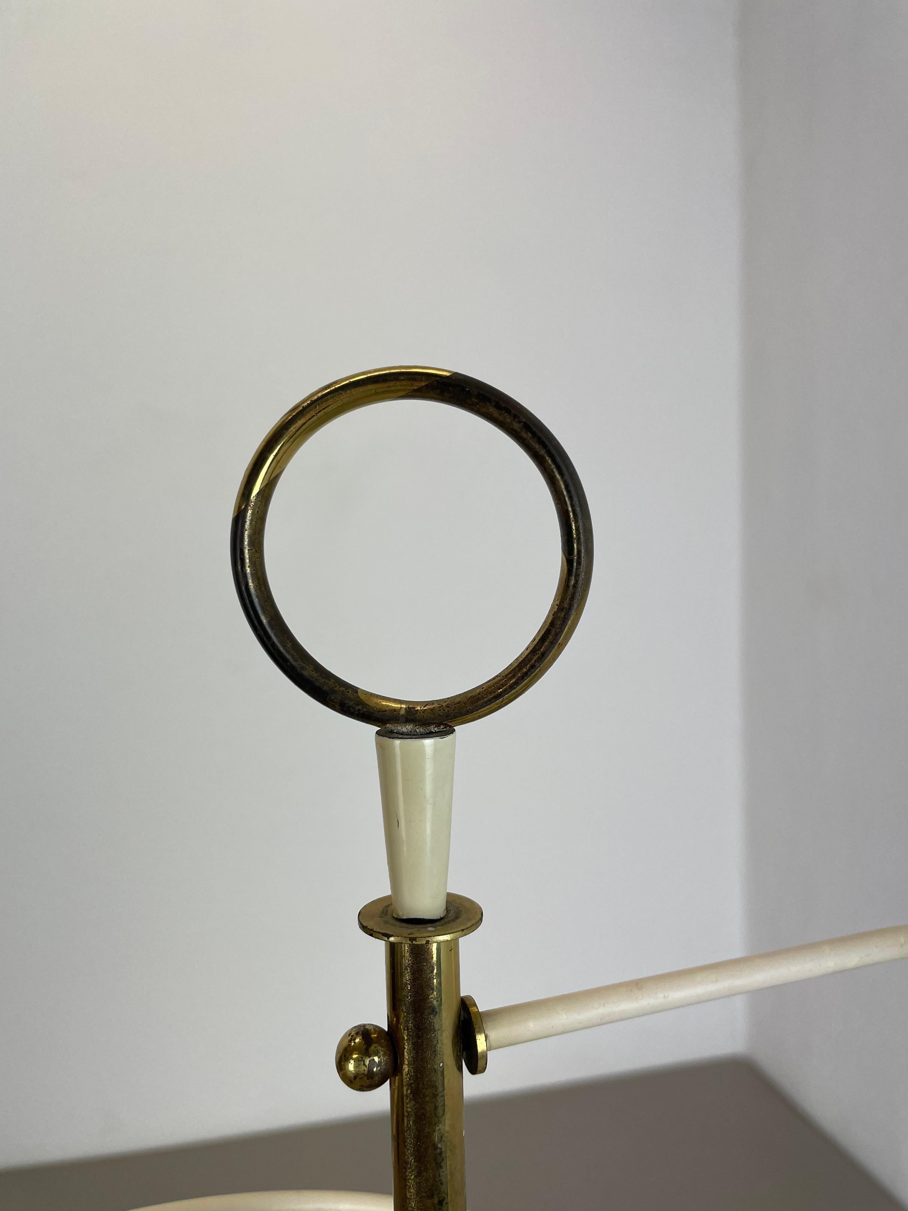 looped form Metal Brass Umbrella Stand by Vereinigte Werkstätten, Germany 1950s 14