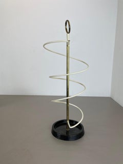 Looping form Metal Brass Umbrella Stand by Vereinigte Werkstätten, Germany 1950s