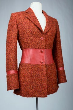 Looped wool and leather jacket by Jean-Louis Sherrer  French Circa 2000 - 2010