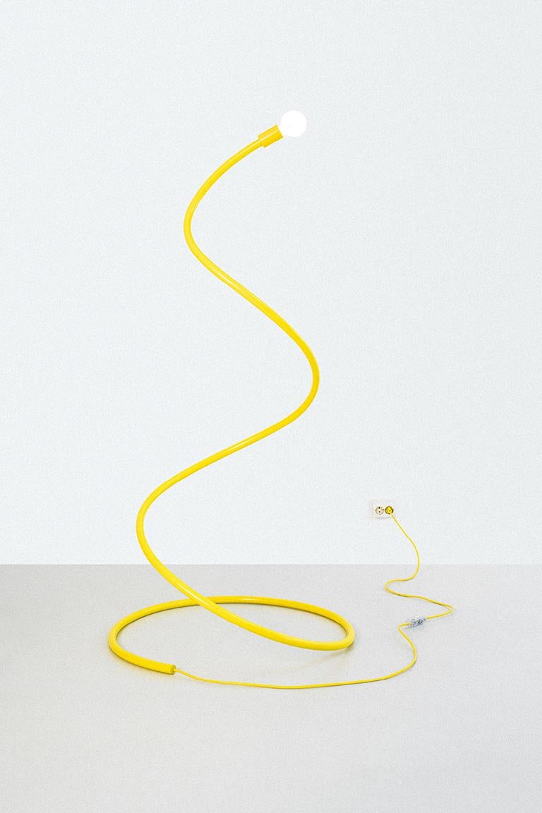 Graphic designers Mary Pelders and Pieter Vos wanted to create a super-functional lamp that could spread happiness as well as light – an energetic counterpoint to the angular fun-suckers that proliferate in homes and offices. Made from lightweight