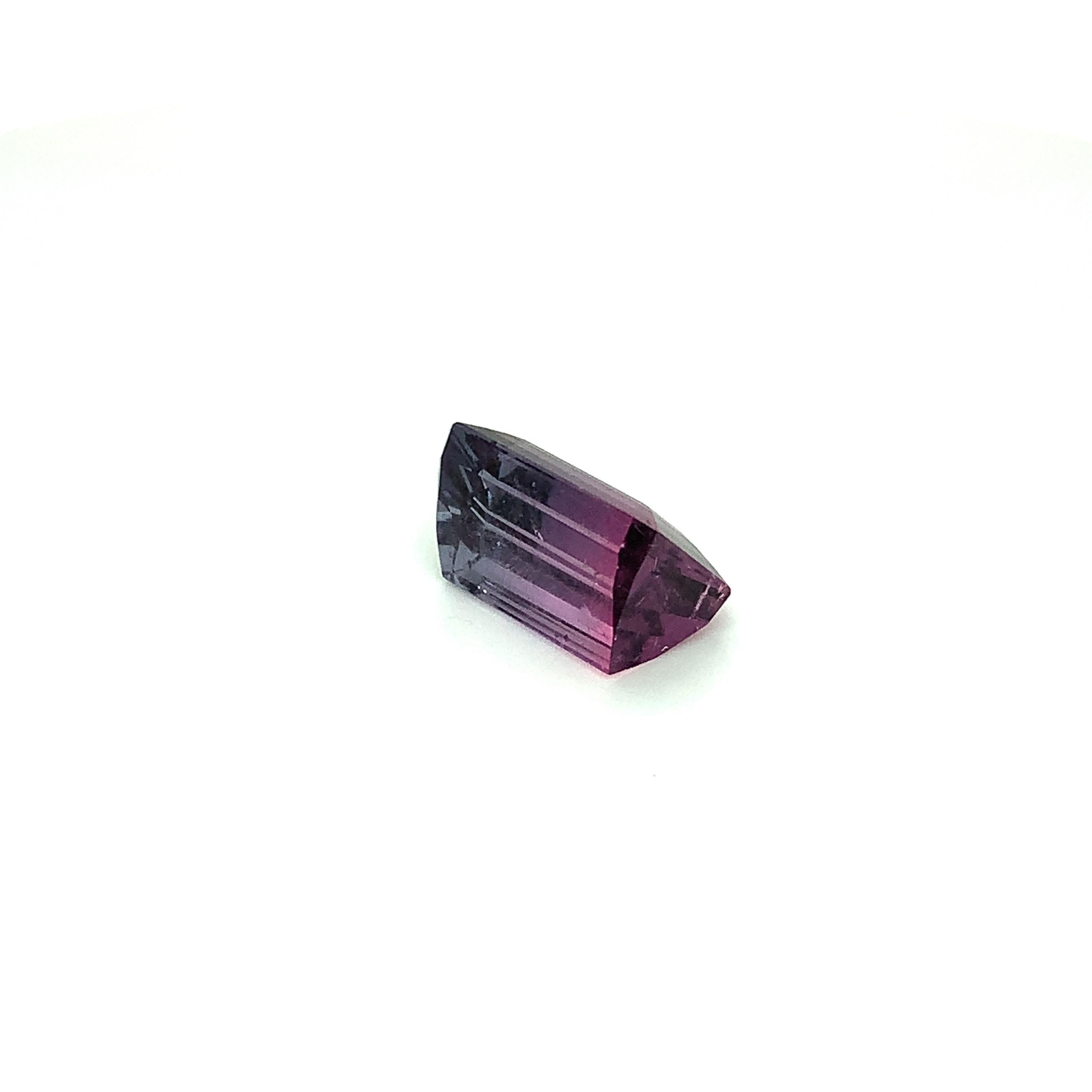 10.90 Carat Parti-Color Purple Pink Tourmaline, Loose Gemstone In New Condition For Sale In Los Angeles, CA