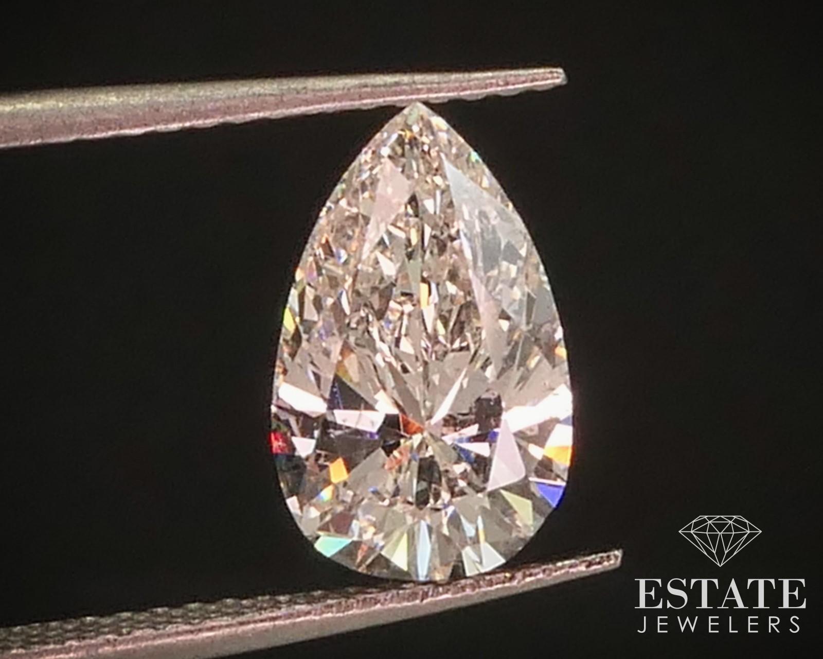 Sparkling loose diamond. SI1 clarity with J color. GIA number 6237154289. 10.7mm by 6.6mm by 4.2mm