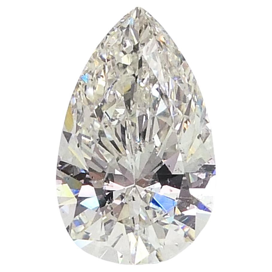 Diamant naturel taille poire 1,83 carat certifié GIA SI1/J i15047 en vente