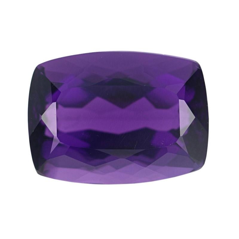 Women's or Men's Loose Amethyst, Cushion Cut 11.49 Carat Purple Solitaire For Sale