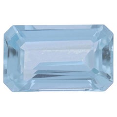 Aigue-marine en vrac - Emerald Cut 4.76ct Blue Solitaire