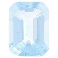 Aigue-marine en vrac - Taille émeraude .90ct Blue Solitaire