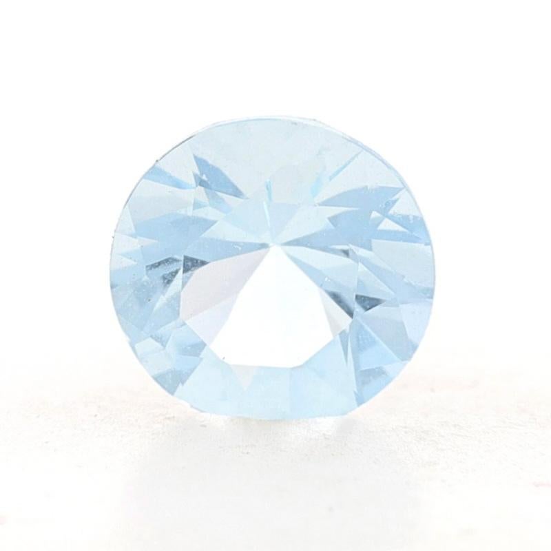 Loose Aquamarine - Round 1.51ct Blue Solitaire In New Condition For Sale In Greensboro, NC