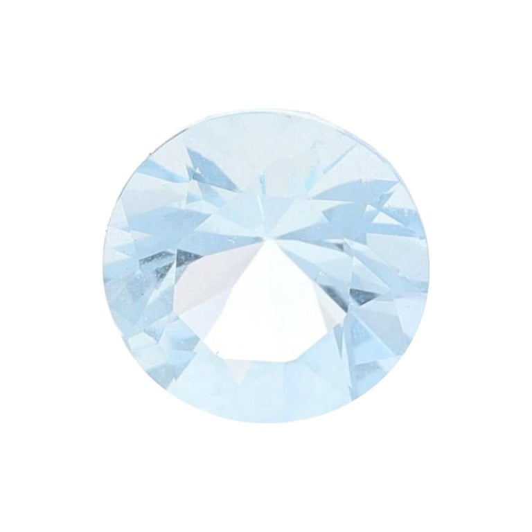 Loser Aquamarin – runder 1,51 Karat Blauer Solitär im Angebot