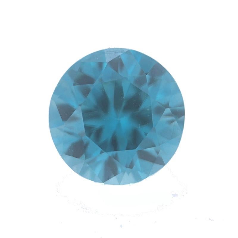 Loose Blue Zircon - Round 2.93ct Solitaire In New Condition For Sale In Greensboro, NC
