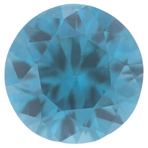 Loose Blue Zircon - Round 2.93ct Solitaire For Sale