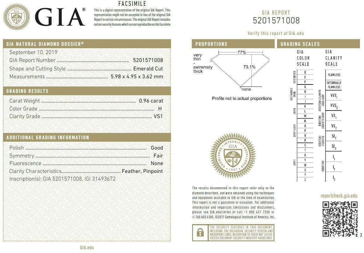 Loose Diamond, 0.96 CT, GIA Certified, Emerald Cut

Loose Emerald Cut Diamond
GIA Certified
Weight: 0.96 CT
Clarity: VS1
Color: H
Measurements: 5.98 X 4.95 X 3.62 MM
GIA & IGI Inscribed

Condition:
Offered for your consideration is a previously