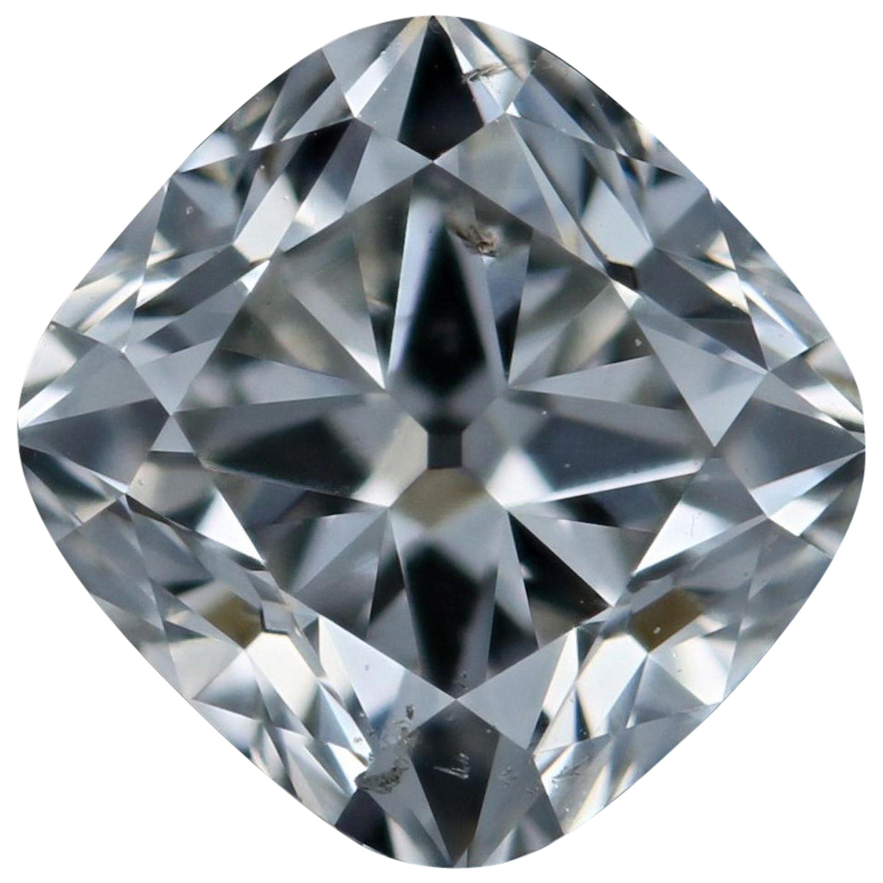 Solitaire en diamant non serti de 0,91 carat, taille coussin, certifié GIA, H SI2