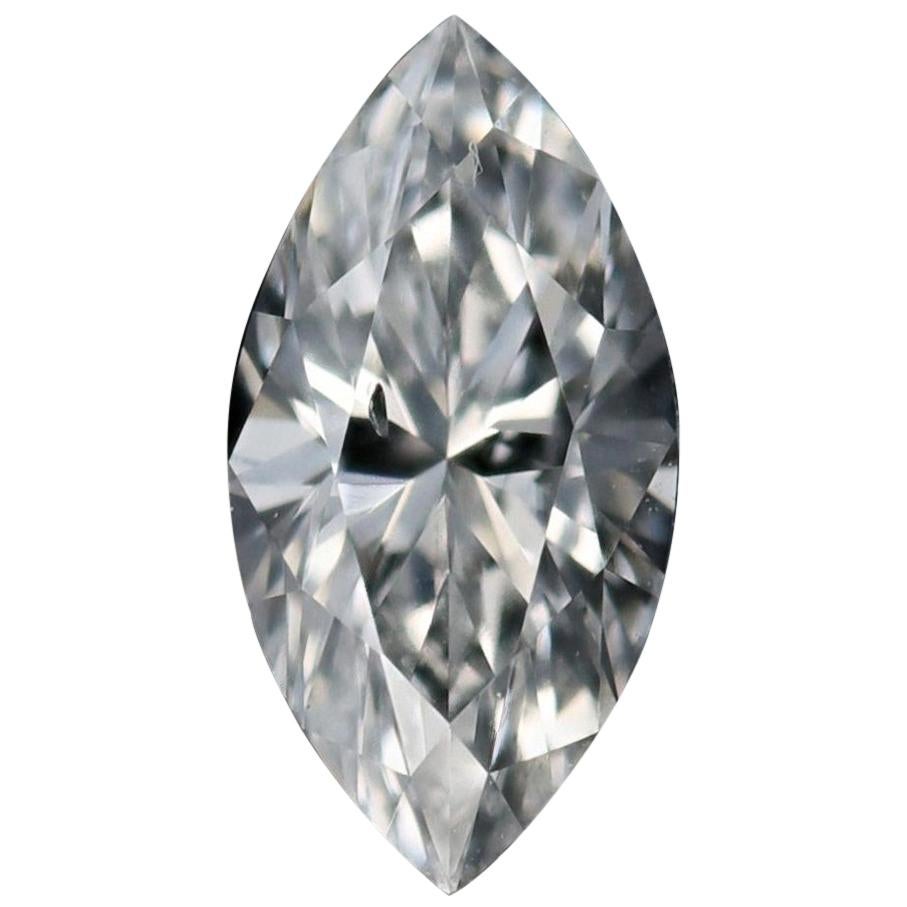 Solitaire en diamant non serti taille marquise de 0,53 carat certifié GIA SI2 E