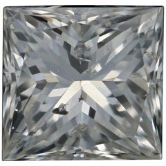 Solitaire en diamant non serti taille princesse de 1,06 carat certifié GIA J SI2