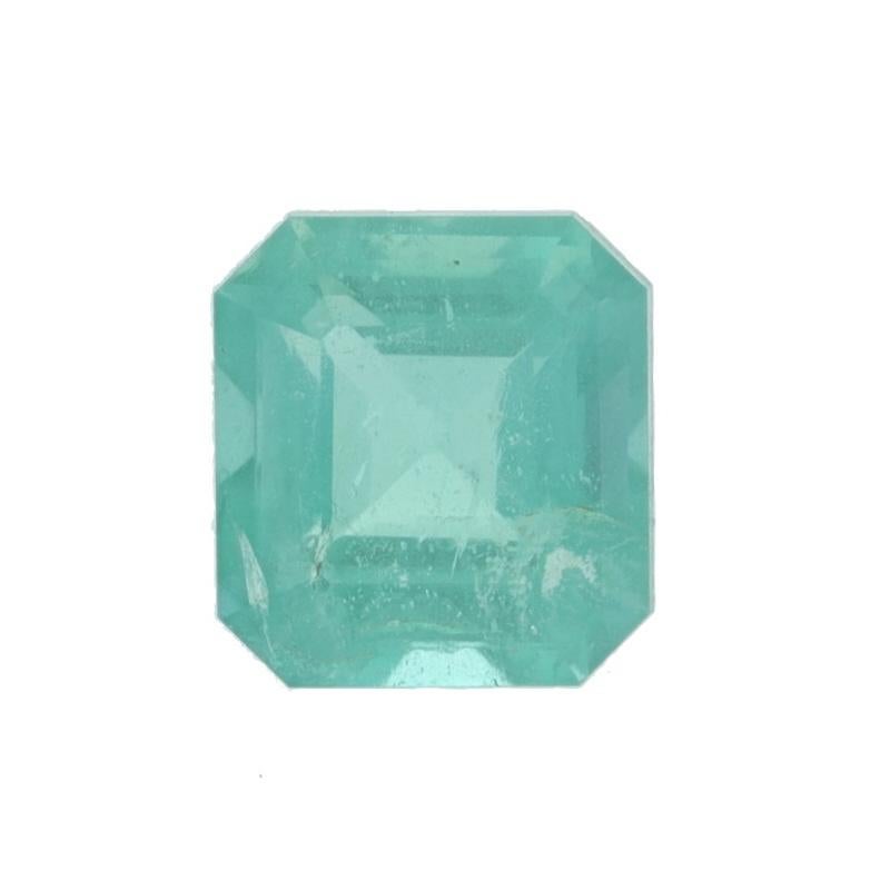 Treatment: Oiling
Carat: 1.20ct
Cut: Emerald
Color: Green
Size (mm): 6.49 x 5.96 x 4.36

Condition: New without Tags