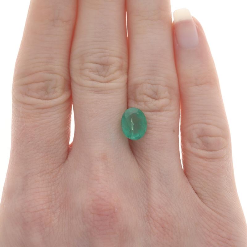 Loser Smaragd - Ovalschliff 3,30ct GIA Grüner Solitär im Zustand „Neu“ im Angebot in Greensboro, NC