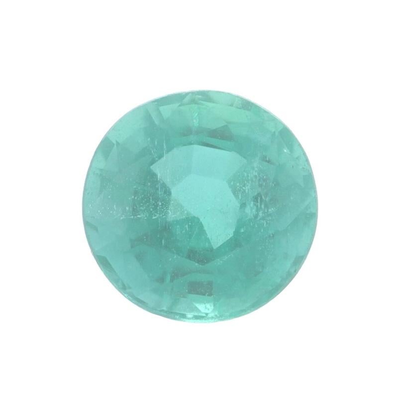 Émeraude ronde solitaire verte de 1,46 carat