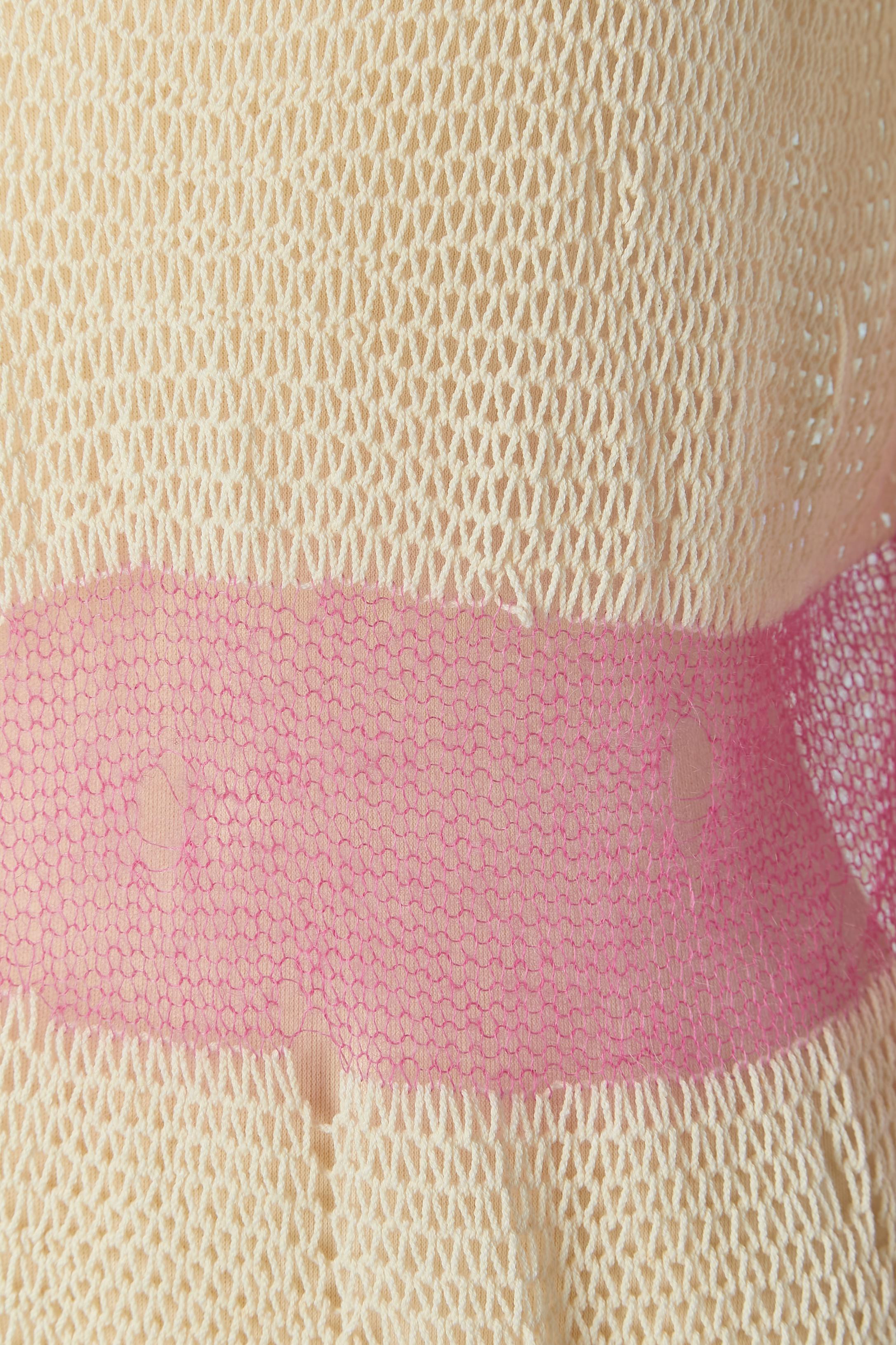 Women's Loose knit sweater with pink mohair sleeves Christian Dior by John Galliano
