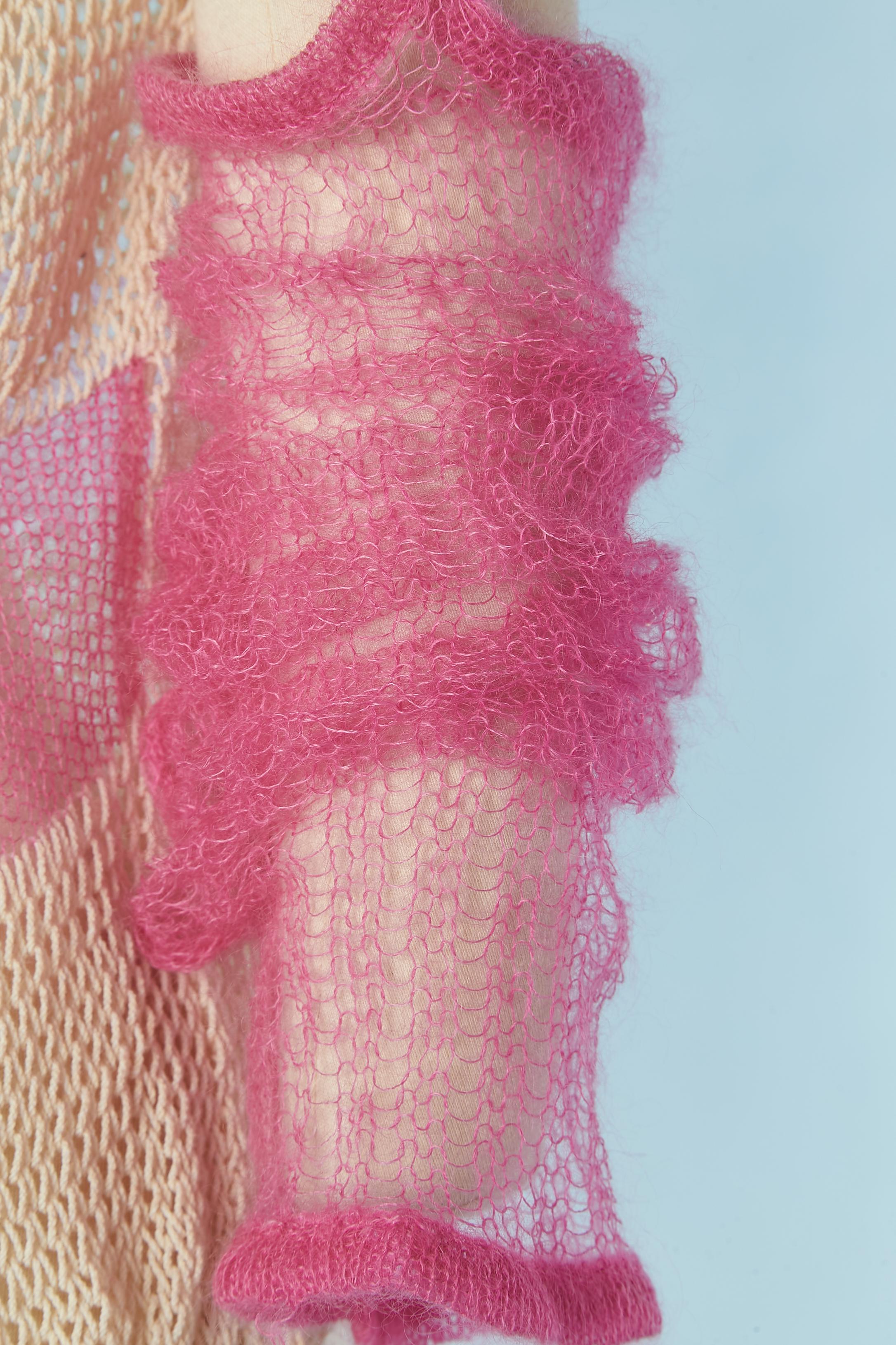 Loose knit sweater with pink mohair sleeves Christian Dior by John Galliano 3