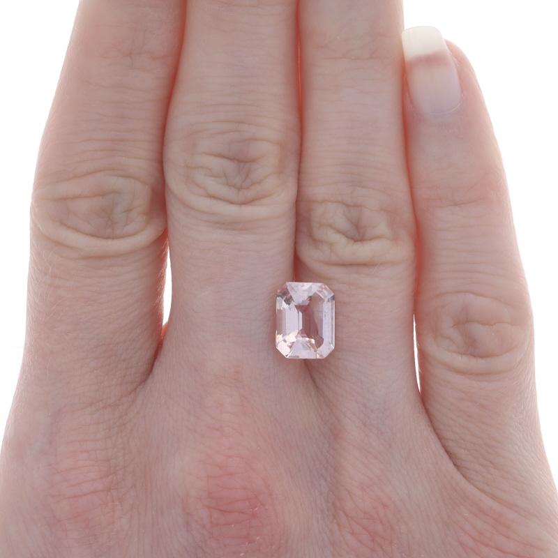 Loose Morganite - Emerald Cut 2.57ct Light Pink Solitaire In New Condition For Sale In Greensboro, NC