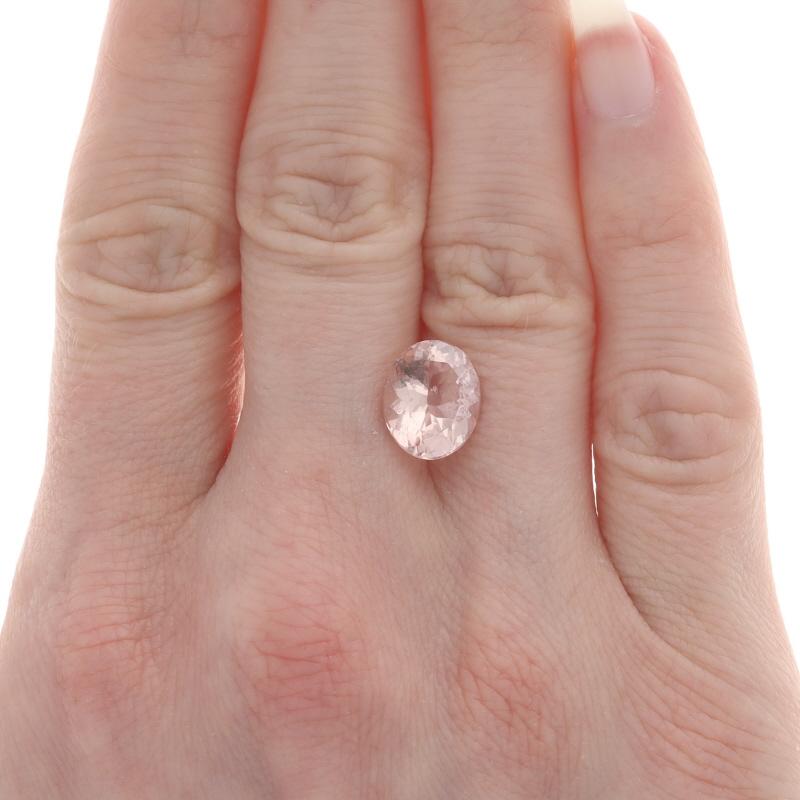 Oval Cut Loose Morganite - Oval 3.03ct Light Pink Solitaire For Sale