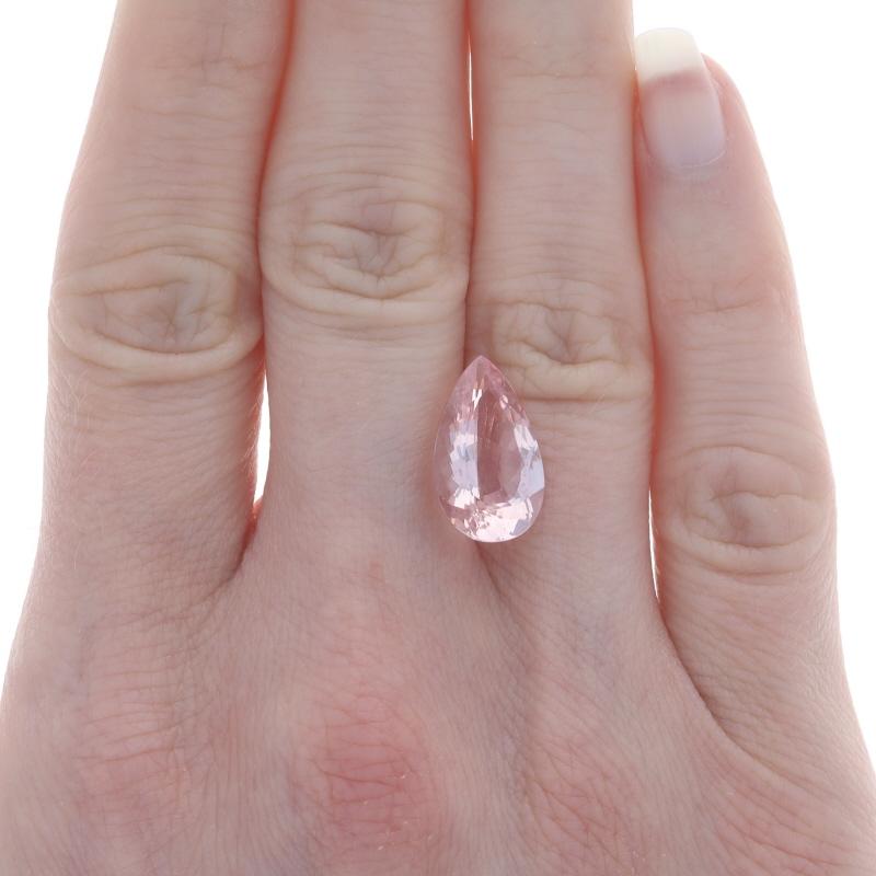 Taglio a goccia Morganite sfusa - Pera 5,35ct Solitario rosa chiaro in vendita