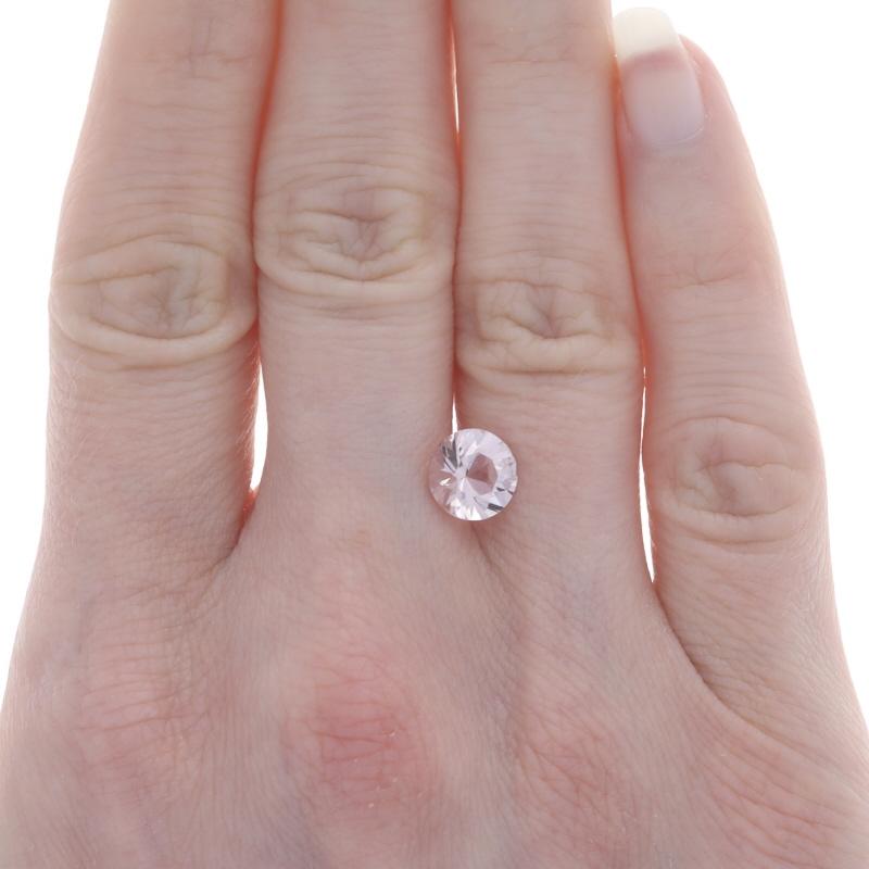 Round Cut Loose Morganite - Round 1.52ct Light Pink Solitaire For Sale