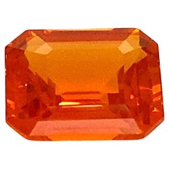 Loose Orange Sapphire Emerald Cut 7 Carats