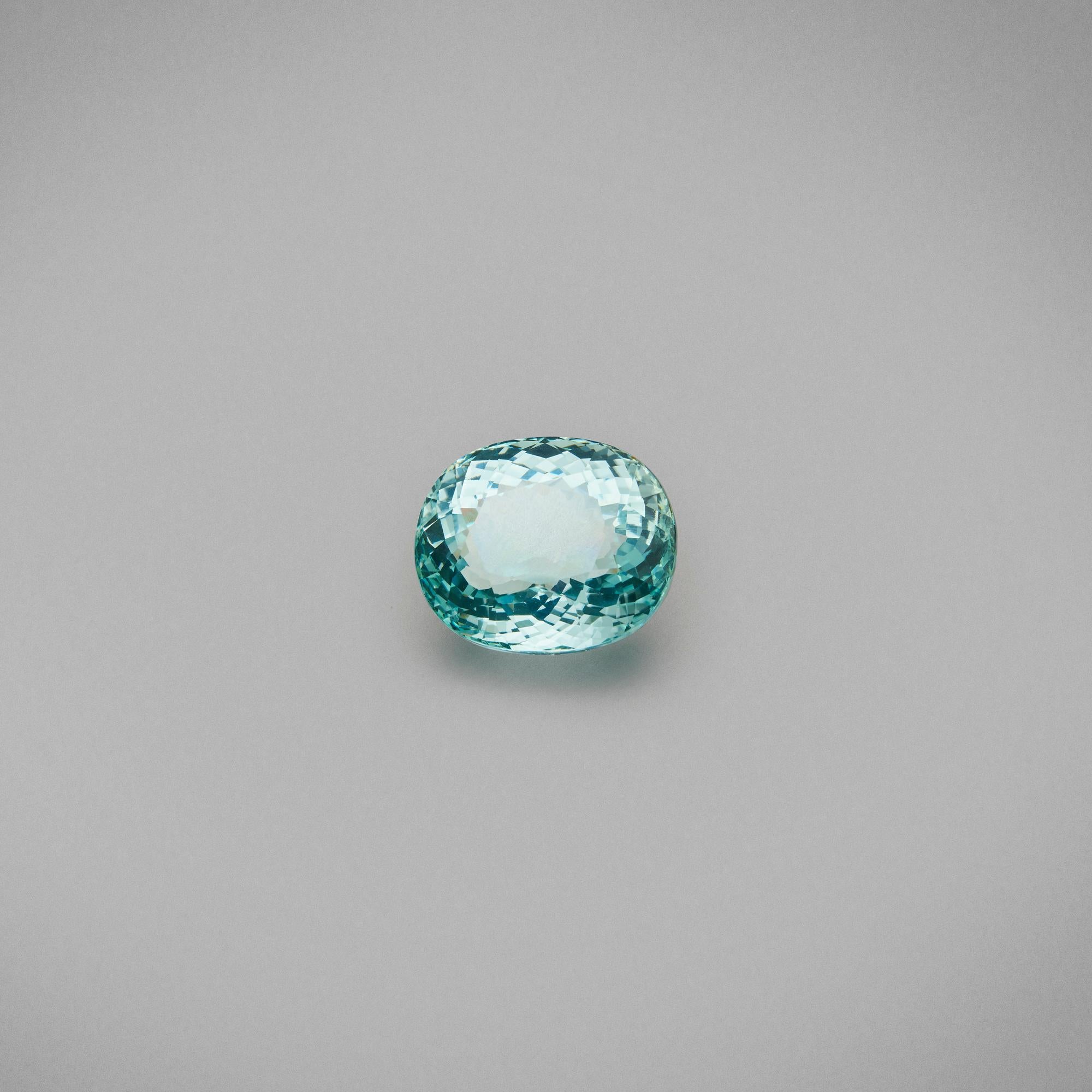 A loose oval cut light blue Paraiba Tourmaline of 29.97cts.



This stone is available to be set into the piece of your choice or kept to be admired on its own.