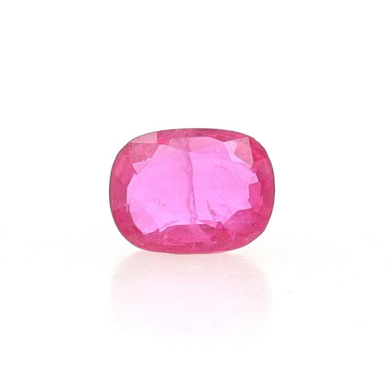 Treatment: Heating
Carat: 1.05ct
Cut: Cushion
Color: Pinkish Red
Size (mm): 6.84 x 5.36 x 2.44

Condition: New